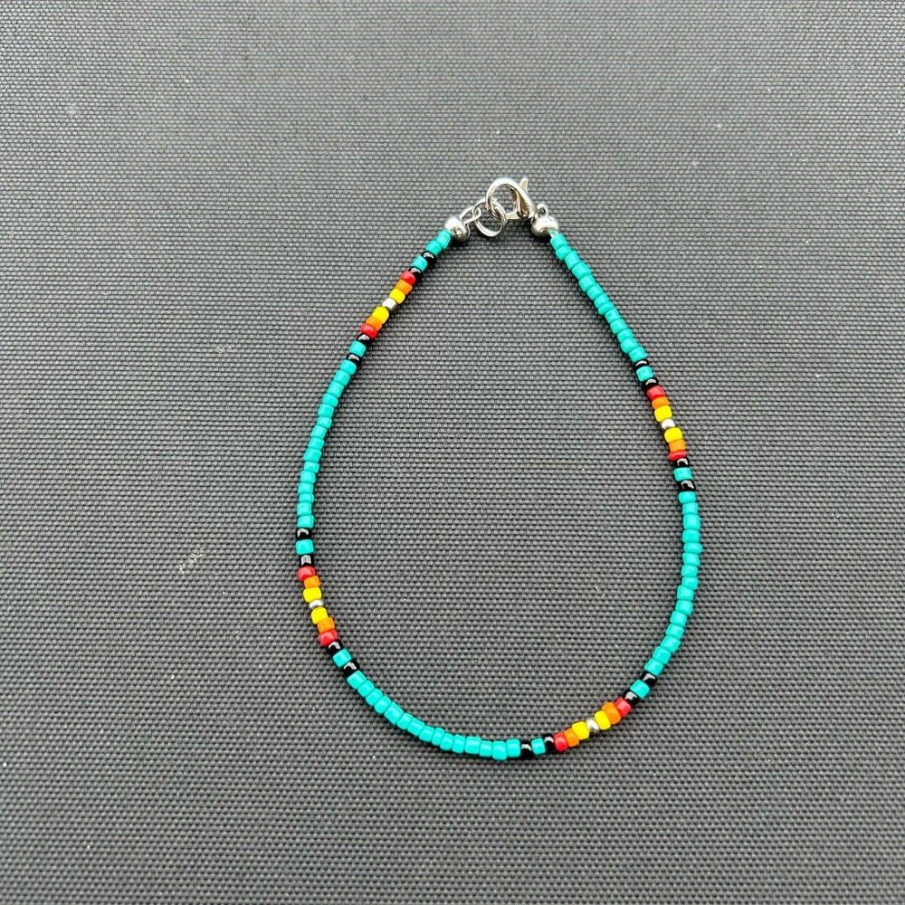 Homemade beaded western anklets